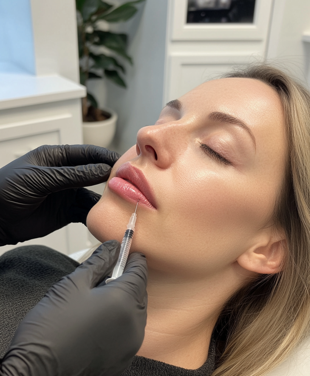Aesthetic lip treatment in a clinical setting